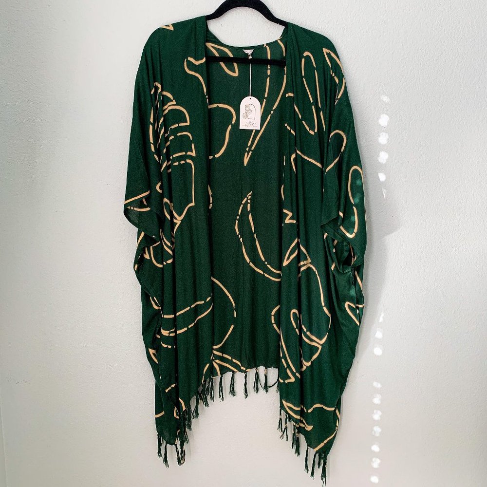 Forest Green Tropical Kimono